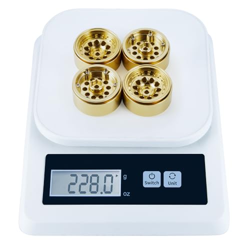 Brass 1.3" RC Beadlock Wheel Hub Rims 228g Heavy Weight for 1/18 TRX4M 1/24 AXIAL SCX24 RC Crawler Car Upgrade Parts (Gold) - color: Gold