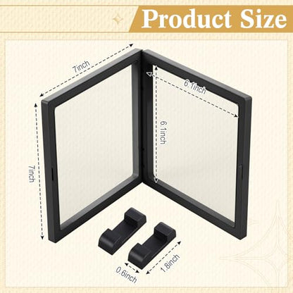 Harloon 12 Pcs 3D Floating Display Case Floating Frame Display Holder Stand Challenge Coin Jewelry Frame Box for AA Medallions Fossil Rock Gemstones Specimen(Black White,7 x 7 x 0.8 Inch,Square Base) - color: Black White, size: 7 x 7 x 0.8 Inch, style: Sq