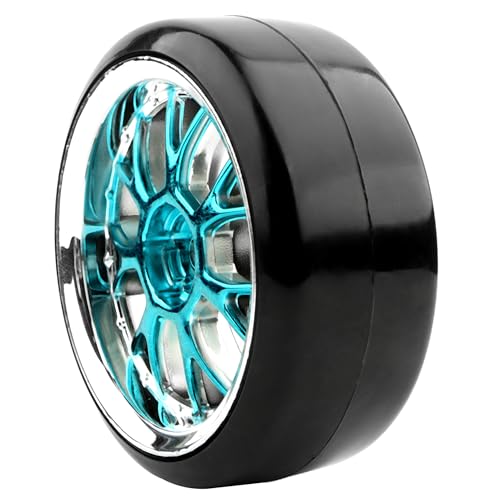 4 Pieces 1/10 Scale Hard Plastic RC Drift Cars On Road Touring Racing Bald Tires Wheels Compatible with HSP Tamiya HPI Kyosho Redcat ExceedRC WLtoys 1/14 144001 RC Buggy(Blue) - color: Blue