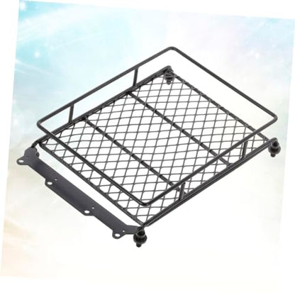 GLEAVI Rc Crawler Car Roof Luggage Rack Durable Black Metal Storage Shelf for Accessories Lightweight and Practical Design for Decoration and Organization