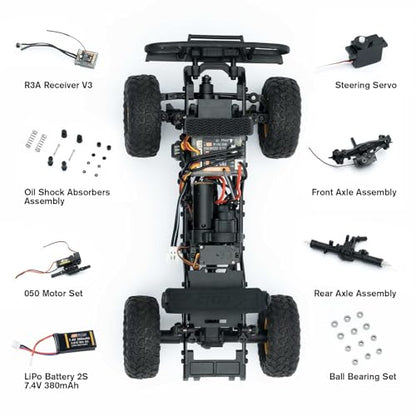 FMS 1/24 FCX24M RC Crawler RTR, Land Rover Series with Licensed, 1/24 RC Truck 4X4 Mini RC car with Lighting, 2.4Ghz Remote Control,Battery (Defender90)