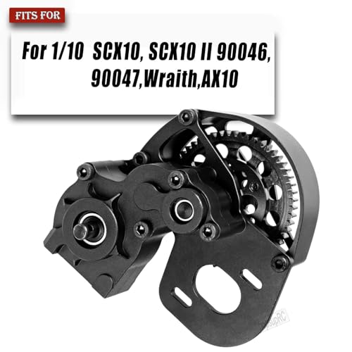 Aluminum Transmission Gearbox Upgrades Part for 1/10 SCX10 SCX10 II AX10 90046 90047,Center Transmission Gearbox Hops up,Black - color: Black(for 1/10 Axial)