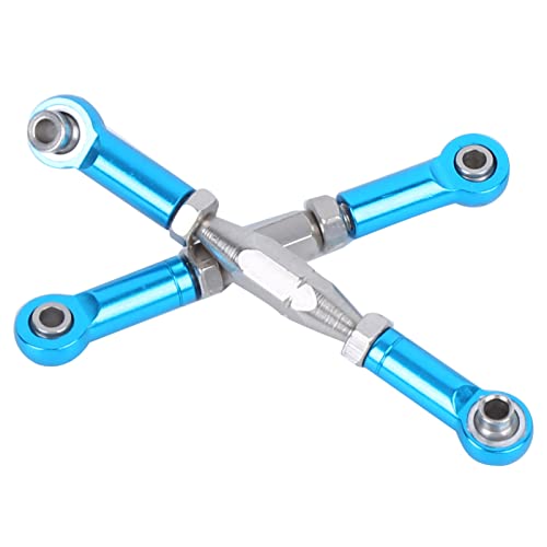 CHICIRIS RC Truck Metal Steering Linkage Rods Set, High Strength Durable Upgrade Parts with Easy Installation, Compatible for FY 01 02 03 04 05 07 12428 12423 Q39 RC Car (Blue)