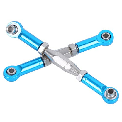 CHICIRIS RC Truck Metal Steering Linkage Rods Set, High Strength Durable Upgrade Parts with Easy Installation, Compatible for FY 01 02 03 04 05 07 12428 12423 Q39 RC Car (Blue)