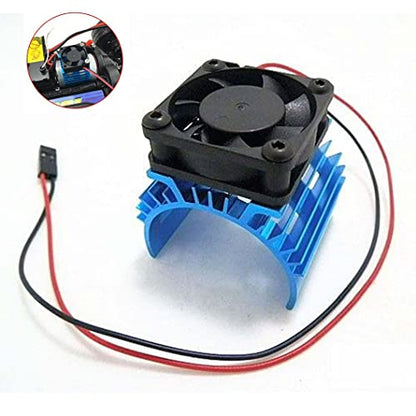 Aluminum Alloy RC Electric Motor Heat Sink Heatsink with 5V Cooling Fan for 1/8 1/10 RC Car Truck Buggy Crawler 540 550 3650 Size Motor