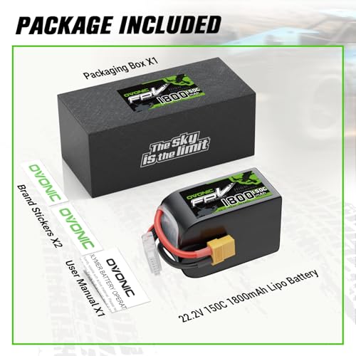 OVONIC 22.2V 150C 1800mAh 6S Lipo Battery