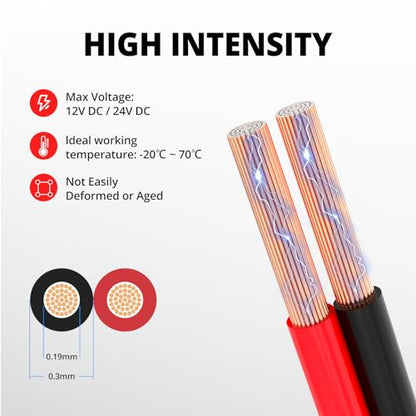 NAOEVO 12 Gauge Wire 2 Conductors, CCA Red Black Electrical Wire, 200FT | Flexible, High Conductivity & Wear-Resistant 12 AWG Wire with PVC insulation for Automotive, Speaker, LED, Marine, 12V/24V DC - size: 200ft, style: 12AWG