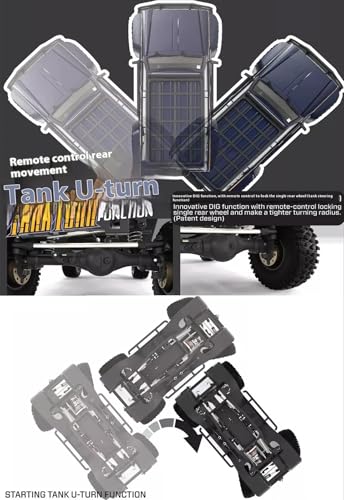 YIKONG YK4107 1/10 4WD RC Rock Crawler Two Speed Differential Lock LCG Chassis Tank Turn RC Car LED Lights Off-Road Climbing Truck