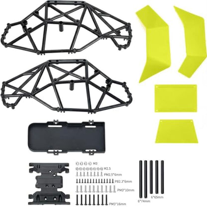 AMK RC Crawler Roll Cage, 1/10 Scale Nylon Rock Buggy Body Cage for Axial SCX10 SCX10 II, Durable RC Rock Crawler Upgrade Part (Green) - color: Green