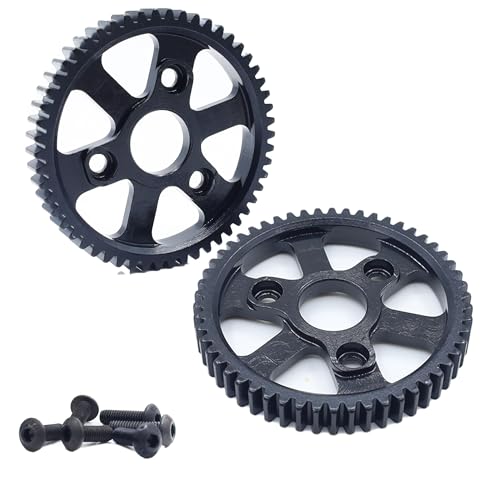 Hardened Steel 54T Spur Main Gear for 1/10 Traxxas Slash Replace#3956(2PCS) | Fits for Traxxas Rustler Traxxas Stampede Platinum 4x4 VXL 2WD Jato Rally E-REVO Summit T-Maxx,CNC Machined,High Precision, - size: 2PCS