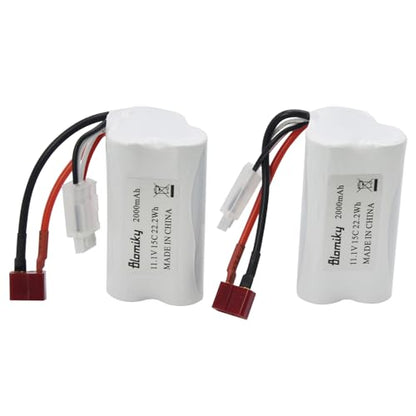 Blomiky 2 Pack T Plug 11.1V 3S 15C 2000mAh 22.2Wh Lithium-ion Battery and USB Cable Suitable for 2104 and R608 RC Boat / R608 Battery 2