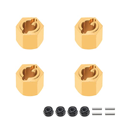 RCAWD for FMS FCX24 1/24 Upgrades, Thickened Brass Wheel Hex Hub Adaptors H7*6.2mm Parts Crawlers