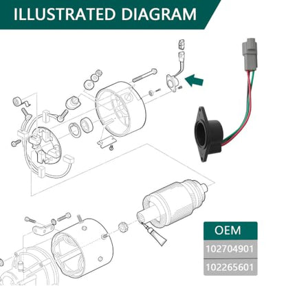AUTOKAY 102265601 (High Speed Magnet) Speed Sensor Fits for Club Car | IQ DS and Precedent 2004-up 48V Electric Golf Cart with ADC Motor, Re# DL9-2171S 1022656-01 102704901