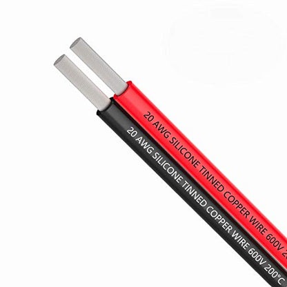 TUOFENG 20 AWG Silicone Wire - 30ft 2 Conductor Parallel Hook Up Cable | Ultra-flexible 20 AWG tinned copper wire . High temp resistant (-60°C to 200°C). Perfect for RC toys & LED strips. - size: 20 awg 2 parallel lines 15ft