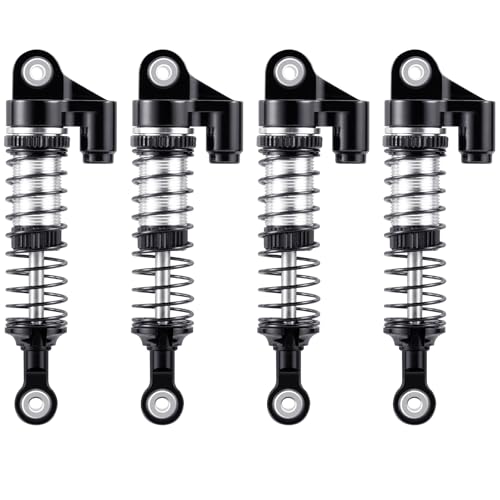 QUE-T 2.09 inch Shocks Kits for Redcat Ascent18 Aluminium Shock Absorber 1/18 RC Crawler Upgrade Parts,Pack of 4 (Black) - color: Black