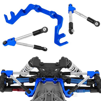 RC Front Tie Rods with Stabilizer Upgrades Part for 1/10 Slash 4X4 LCG,Alloy Aluminium Front Positive and Negative Teeth Pull Rod + Fixed Code Combination-Set,Navy Blue - color: Navy Blue - (Front Tie Rods)
