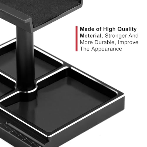 kingsea RC Car Work Stand 360° Rotation Body Mounts RC Repair Tool Set Aluminum Alloy RC Work Stand for 1/18 1/24 RC Car Truck Buggy (Black) - color: Black