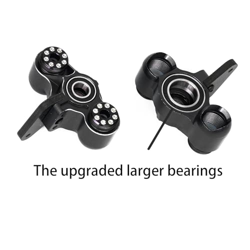 Aluminum Front Steering Knuckles Blocks for ARRMA 6S 1/8 Mojave | TYHPON Infraction FIRETEAM Felony BLX 6S 1/7 4WD, RC Caster Blocks C-Hubs w/Bearings,Hub Carriers Parts AR330187 - color: Black, size: Front Steering Knuckles(Thin)