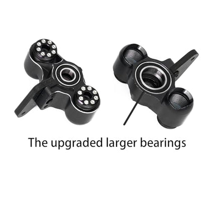 Aluminum Front Steering Knuckles Blocks for ARRMA 6S 1/8 Mojave | TYHPON Infraction FIRETEAM Felony BLX 6S 1/7 4WD, RC Caster Blocks C-Hubs w/Bearings,Hub Carriers Parts AR330187 - color: Black, size: Front Steering Knuckles(Thin)