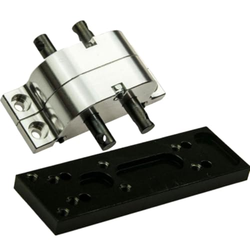 RC Car Gearbox Transfer Case with Fixed Mount Compatible with 1:10 and 1:14 RC Crawler Models(Case and Mount) - color: Case and Mount