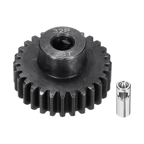 32P Steel Pinion Gear Set 28T for 5mm Shaft Hardened Steel Pinion Gear with Shaft Coupler Connector for RC Motor - style: 28T