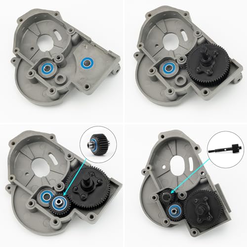 Steel Gearbox Transmission Gear Set with Ball Bearing | Upgrade Parts, For 1/10 Tra-xxas Slash 2WD Rustler Stampede Bandit VXL, RC Car