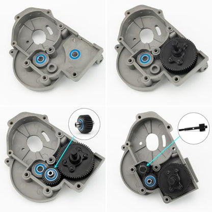 Steel Gearbox Transmission Gear Set with Ball Bearing | Upgrade Parts, For 1/10 Tra-xxas Slash 2WD Rustler Stampede Bandit VXL, RC Car