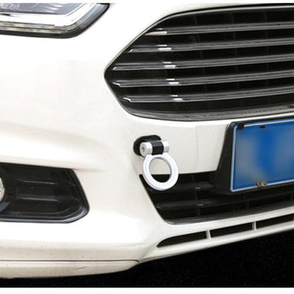 x xotic tech 2pcs JDM Track Racing Style Bumper Trailer Tow Hook Ring Decoration Sticker Universal Fit All Car Truck SUV, Red + Silver - color: Red+Silver