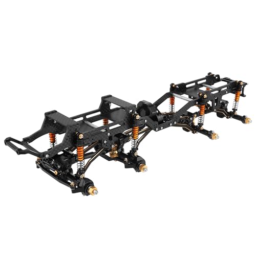 LCG 6x6 8×8 Carbon Fiber Chassis Frame with Metal Axles for 1/24 RC Crawler Car Axial SCX24 Refit Kit (8x8 blackl) - color: 8x8 Blackl