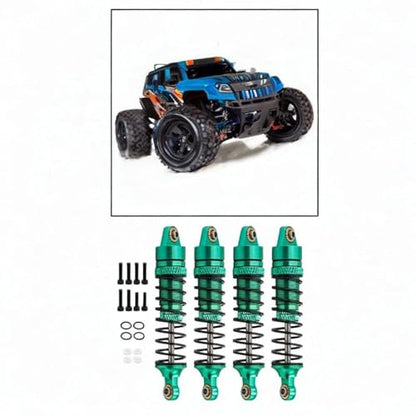 Yiju 4 Pieces Rc Car Shock Absorbers 1/18 Aluminum Alloy Crawler Car Kit Simple Install Suitable for 17665 D90 Model Cars DIY Hobby R, Green