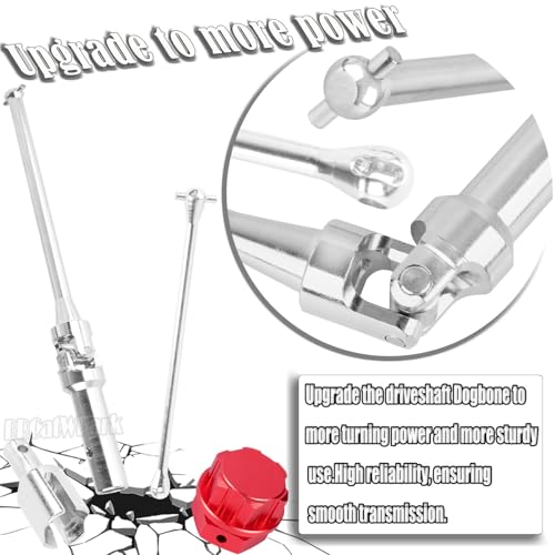 RC Drive Shaft Axles & Driveshaft Dogbone & Diff Outdrive w/Wheel Hex Nuts Upgrades Part for 1/5 KRATON 8S BLX/Outcast 8S BLX,Drive Shaft Axles CVD,Silver & Red