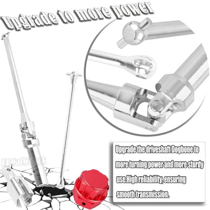 RC Drive Shaft Axles & Driveshaft Dogbone & Diff Outdrive w/Wheel Hex Nuts Upgrades Part for 1/5 KRATON 8S BLX/Outcast 8S BLX,Drive Shaft Axles CVD,Silver & Red