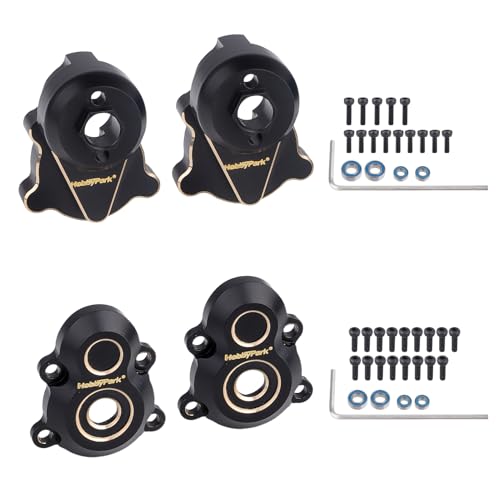 HobbyPark 51g Brass Rear Portal Housing Shell for Redcat Ascent-18 Upgrades Parts Redcat 1/18 RC Crawler Parts Heavy Duty RC Car Accessories Black Coating