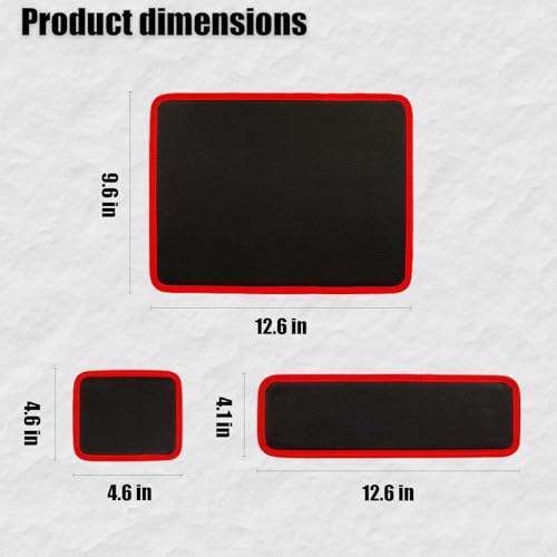 3-Piece Magnetic Tool Set, Flexible Magnetic Mat & Tray Holder with Strong Grip, Non-Slip PVC Organizer for Screws, Wrenches, Garage Workshop & Auto Repair Tools(12.5x9.6/12.5x4.1/4.6x4.6in)