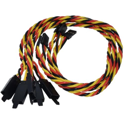 BackBayRC - 20awg Twisted Servo Extension Cable w/Safety Clip - 100 Strands for RC Vehicles, Drones, E-Bikes - 8 Lengths / 5 Wires per Pack (30CM / 12in) - style: 30CM / 12in