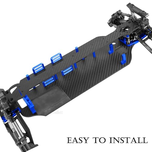 RC Upgrades Part Chassis Protect Armor Skid Plate Guard for 1/10 F0rd F15O Rapt0r R(101076-4),Carbon Fibre hassis Protect Armor Hops Up,Navy Blue - color: Navy Blue-(upgrades）