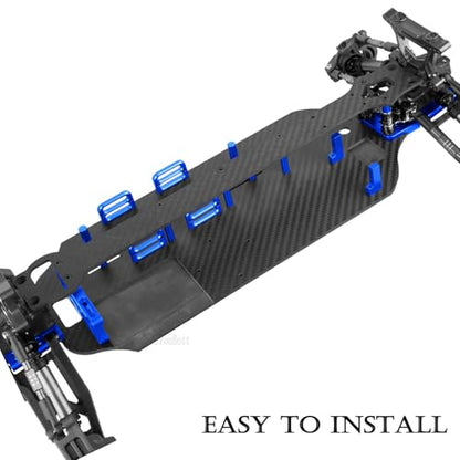 RC Upgrades Part Chassis Protect Armor Skid Plate Guard for 1/10 F0rd F15O Rapt0r R(101076-4),Carbon Fibre hassis Protect Armor Hops Up,Navy Blue - color: Navy Blue-(upgrades）