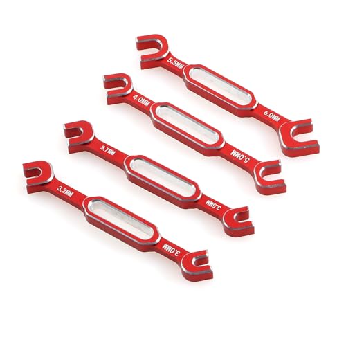 RC Car Wrench Remover ball breakers,4Pcs Wrench 3/3.2/3.5/3.7/4/5/5.5/6Mm Turnbuckle Nut Ball End Joint Remover Universal Tool for RC Car Drone Boat ball breakers (Red) - color: Red