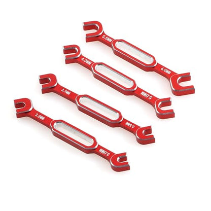 RC Car Wrench Remover ball breakers,4Pcs Wrench 3/3.2/3.5/3.7/4/5/5.5/6Mm Turnbuckle Nut Ball End Joint Remover Universal Tool for RC Car Drone Boat ball breakers (Red) - color: Red