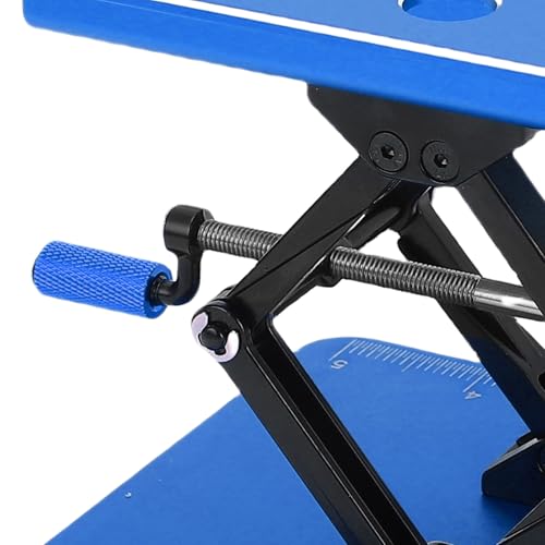 CHICIRIS RC Car Repair Work Stand, Manual Lift Workstation with Anti Slip Pad for 1/8 1/10 /12/16 RC Car, 2.36-5.51 inch Height Adjustment (Black Blue) - color: Black Blue