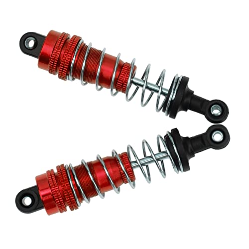 2Pcs Vgoohobby Aluminum Alloy Shock Absorber Damper Suspension Upgrade Parts Compatible with WLtoys 144001 1/14 RC Car Buggy (Red) - color: Red
