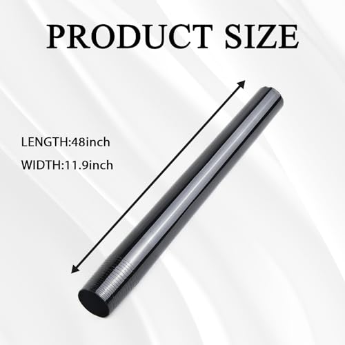 Tint Film for Taillight Headlight Fog Light, 12×48 Inches Vinyl Self-Adhesive Car Tail Light Tape, Brake Light Headlight Cover Protection Film Color Shiny Chameleon Sticker (Black) - color: Black