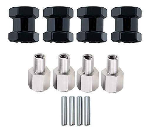 Aluminum 12mm Wheel Hex Hub with 15mm Offset Extension for SCX10 | Hex Drive Adaptor for 1/10 RC Crawler Axial SCX10 SCX10 II D90 Repairing and Upgrading