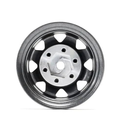 4PCS 1.55 inch Metal Beadlock Wheel Hub RC Car Aluminum Alloy Wheel Rim Compatible with 1/10 RC Crawler Car Model D90 TF2 Tamiya CC01 CC02 LC70 LC80 (Grey) - color: Grey