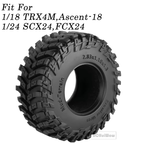 1.3" RC Crawler Tire Skins,Multi-Terrain Soft Sticky Rubber Tires for TRX4 SCX24 FMS Ascent-18 1/18 1/24 Off-Road RC Car Upgrade Parts,4PCS (Style E) - style: StyleE(4PCS)