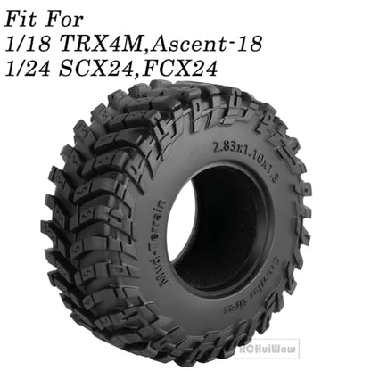 1.3" RC Crawler Tire Skins,Multi-Terrain Soft Sticky Rubber Tires for TRX4 SCX24 FMS Ascent-18 1/18 1/24 Off-Road RC Car Upgrade Parts,4PCS (Style E) - style: StyleE(4PCS)