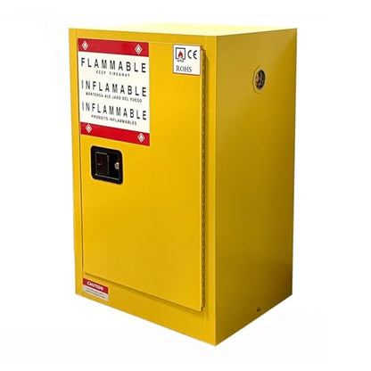 Flammable Safety Storage 23" x 18" x 35.3" Industry Hazardous Cabinet | 24 Gal Fireproof Safe, Manual Closing Doors, Double-Wall Steel, 2 Adjustable Shelves, OSHA Compliant, For Gas Liquid Fuel - size: 23"*18"*35.3"