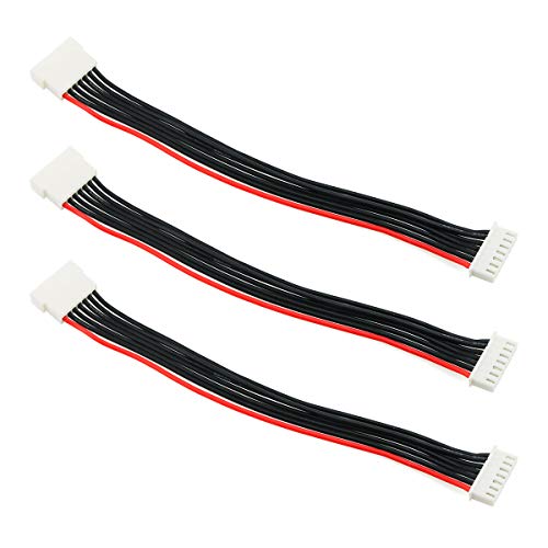 E-outstanding 3PCS 15cm JST-XH 6S LiPo Balance Extension Leads 22AWG Silicone Charging Wire