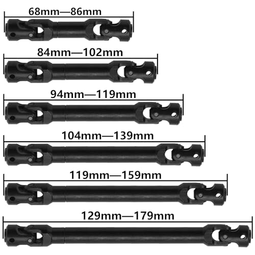 2Pcs Vgoohobby Universal Drive Shaft RC Crawler Driveshaft Compatible with Traxxas TRX4 Axial SCX10 AXI03007 Redcat Gen7 RC4WD D90 TF2 1/10 RC Crawler Car (Black,84-102mm) - color: Black, size: 84-102mm