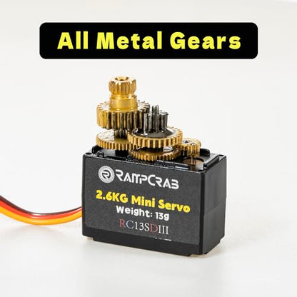 RampCrab RC Steering Servo with Mount and Horn for TRX4M RC Car, 1/18 Upgrades Parts, Suitable for TRX4-M Bronco Defender K10 (Black Horn), 2Sets - size: 2-Sets